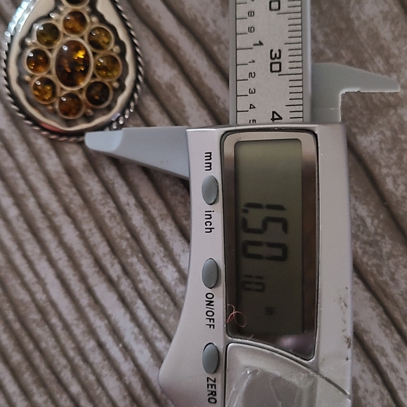 Vintage Valerio Baltic Amber & Silver Teardrop Dangle Pendant on 18in Box Chain - Picture 6 of 12